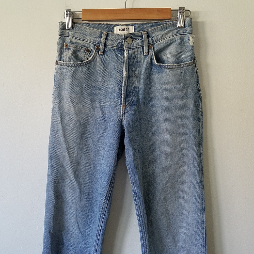 Agolde Lana Straight Legs Jeans Button Fly in Riptide Size 24 - Picture 8 of 16